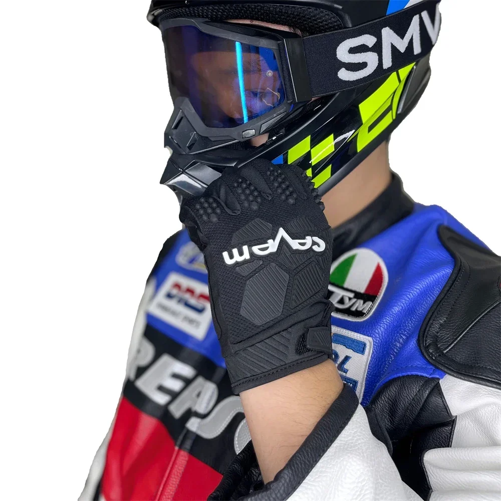 Sevem-Guantes de carreras de Motocross para hombre y mujer, manoplas transpirables de dedo completo para motocicleta, BMX, MTB