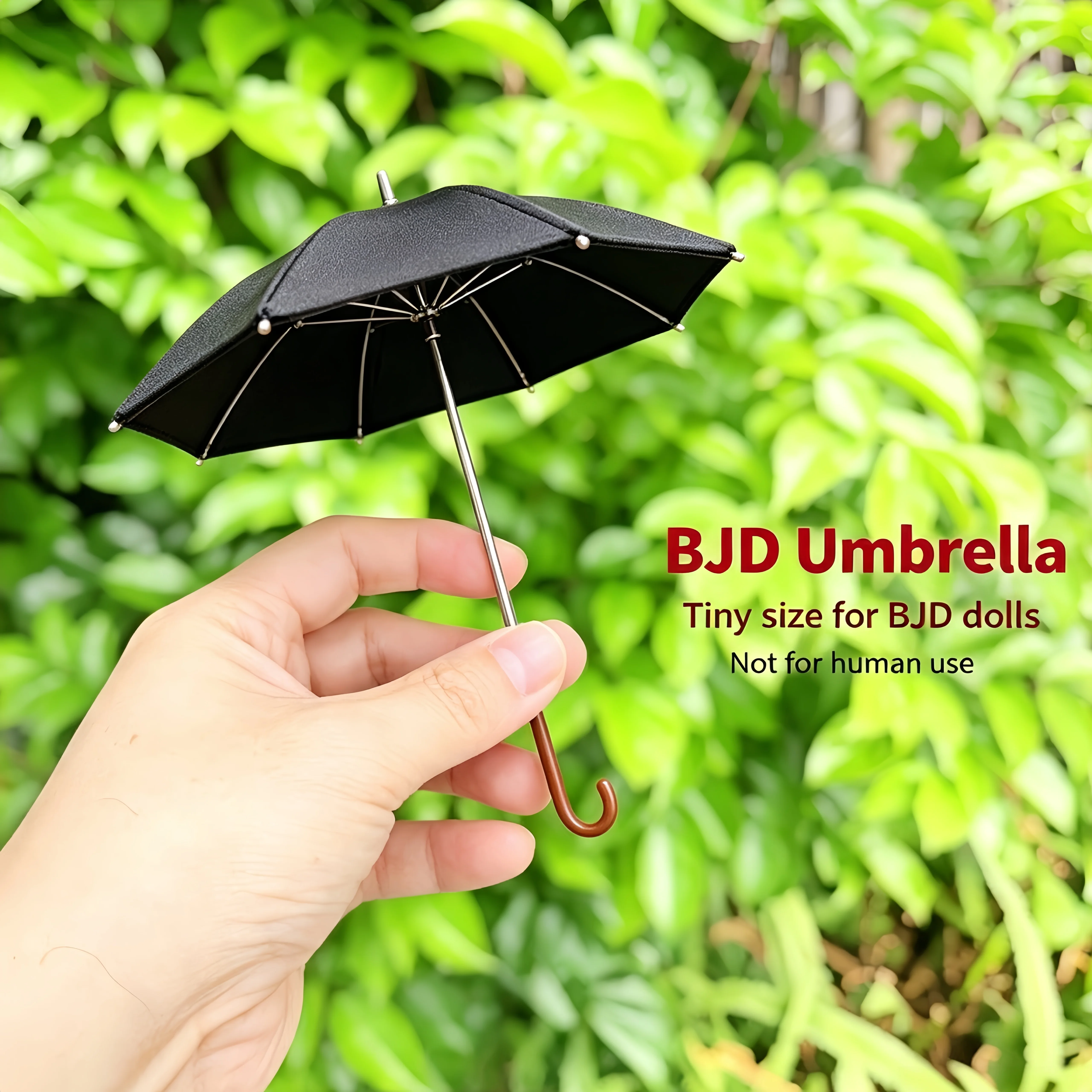 Summer sale 1/6 BJD Doll Umbrella Black Red Mini 8 Ribs for Doll Dress Up Cosplay Display DIY Accessory, Not for Human Use