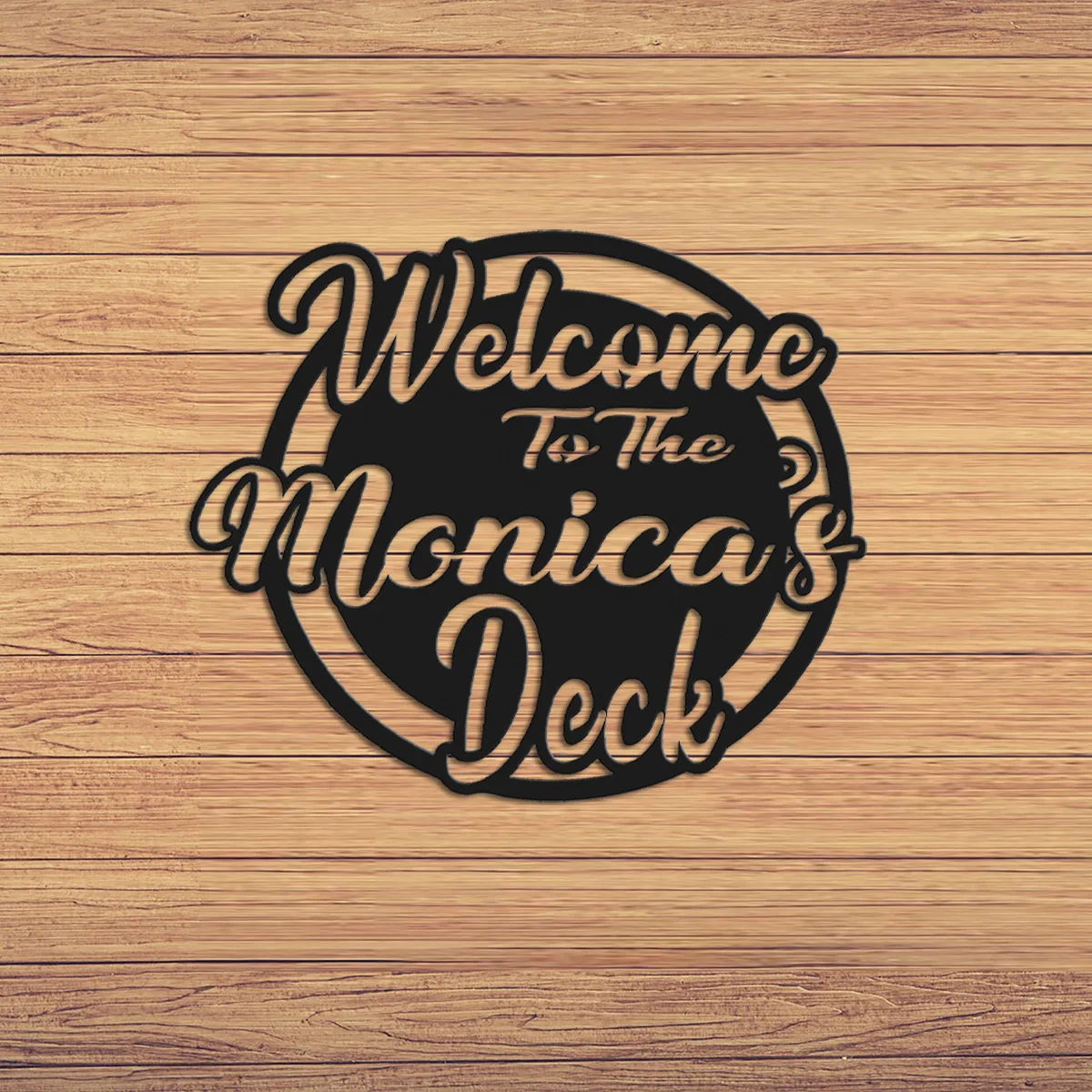 1pc MetalWelcome To The Deck Wall Sign, Wall Decoration Pendant, Welcome Sign, Home Decoration Wall decoration, at will Monogram