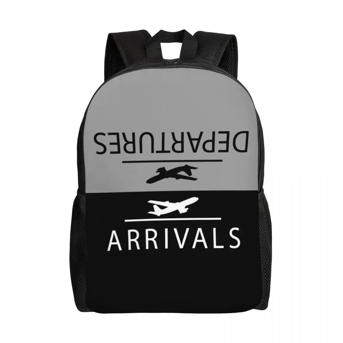 Custom Plane Arrivals And Departures Backpack School College Student Bookbag 15 Inch Laptop Aviation Airplane Aviator Pilot Bags