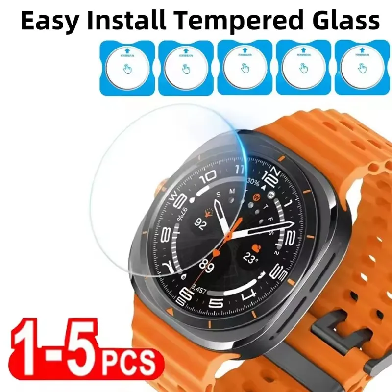 1-5PCS Premium Tempered Glass For Samsung Galaxy Watch Ultra 47mm Easy Install Screen Protector on Galaxy Watch7 40mm 44mm Glass