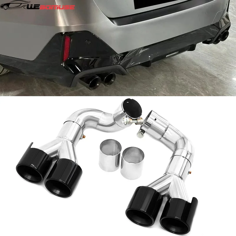 Quad-Auspuff für BMW 5er G60 G61 520i 530i, modifizierter Auspuff, Endrohrdüse, Edelstahl-Carbonfaser-Endrohr