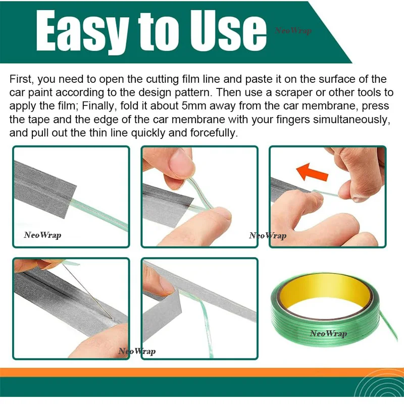 Vinyl Wrap Cutting Tape Car Stickers Design Line Auto Film Cut Tools Wrapping Edge Detailer Tape for Car Motorcycle Decal 5/10M image 2