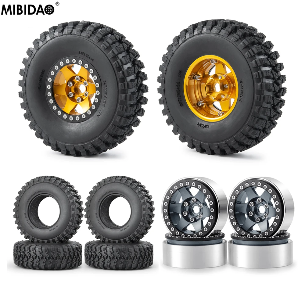 MIBIDAO 4Pcs 106mm Rubber Tires & 1.9