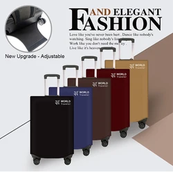 Travel Luggage Cover Solid Color Sticker Type Waterproof Detachable Simple Style Suitcase Bag Guard Accessories