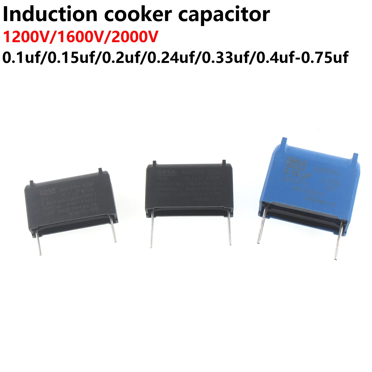 5/2PCS Induction cooker capacitors 1200V 1600V 0.33UF 0.27UF 0.5UF 0.2UF 0.47UF 0.45UF 0.44UF 0.24UF