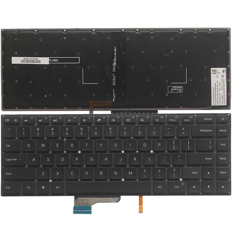 

US Backlit laptop Keyboard for Xiaomi MI Air 15.6 inch 6037B0136301 MK10000044461 9Z.NEJBV.301 English black