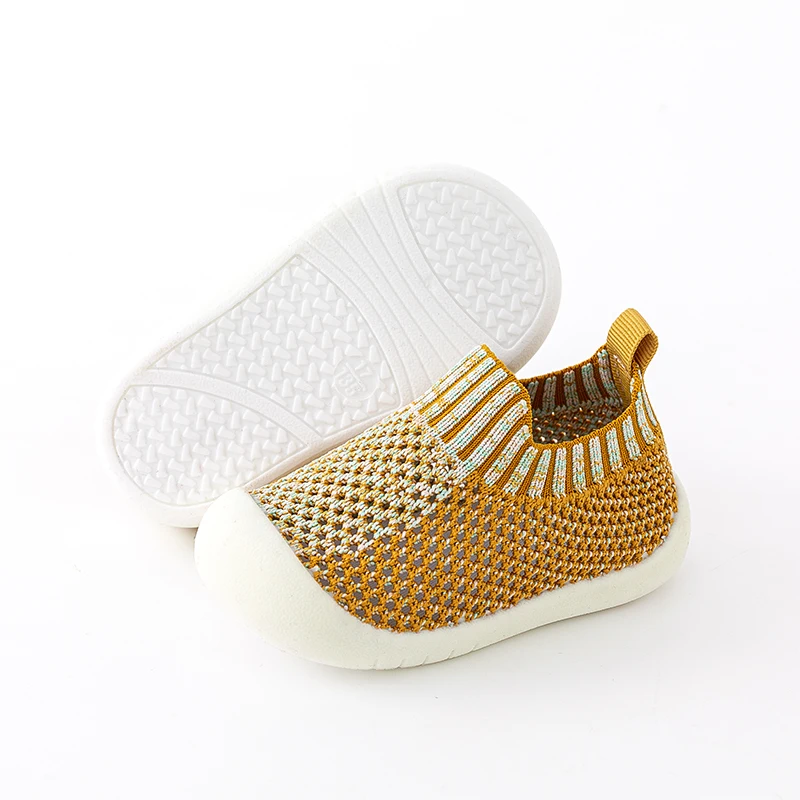 Primavera Estate Bambino Primo Camminatore Maglia Lavorata A Maglia Infantile Scarpe Da Bambino Fondo Antiscivolo Bambini 0-3T Ragazze Ragazzi Slip-On Scarpe Da Ginnastica Casual