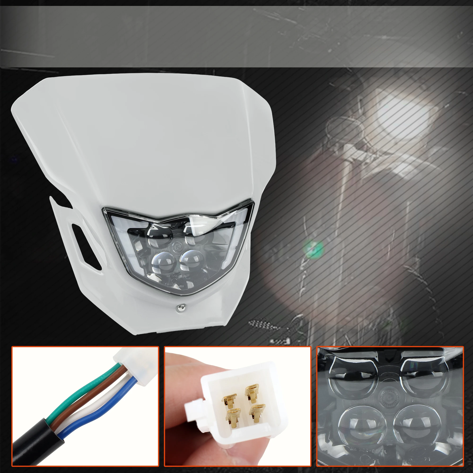 Motorcycle LED Headlight Fairing for Yamaha WR250F WR450F YZ250F YZ450F 250F 450F MX Enduro DirtBike LED Headlamp Modified Parts - view 4