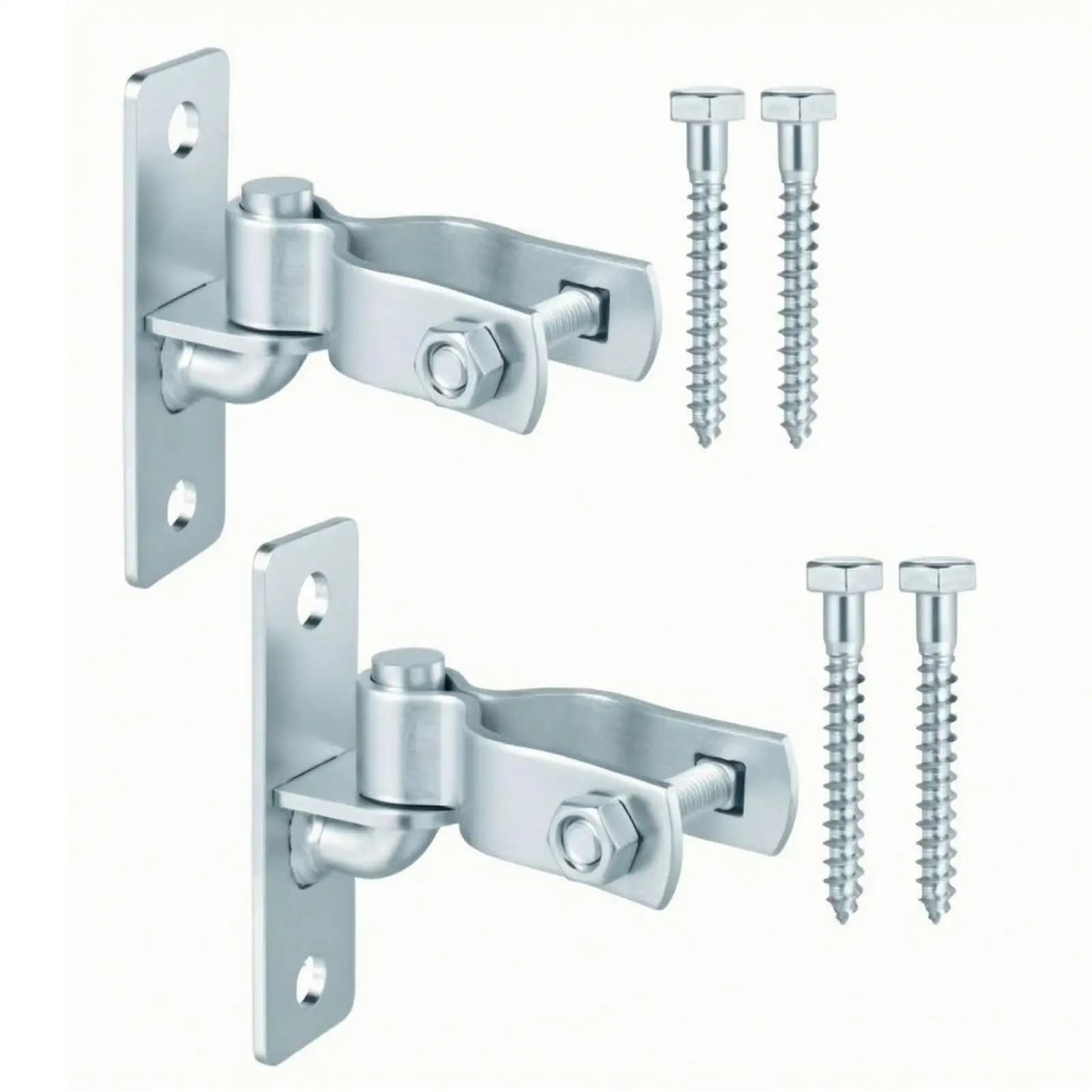 4 Pieces Heavy-Duty Wall-Mounted Gate Hinge Long-Lasting Adjustable Gate Hinge with Threaded Clamp for Farm Gates
