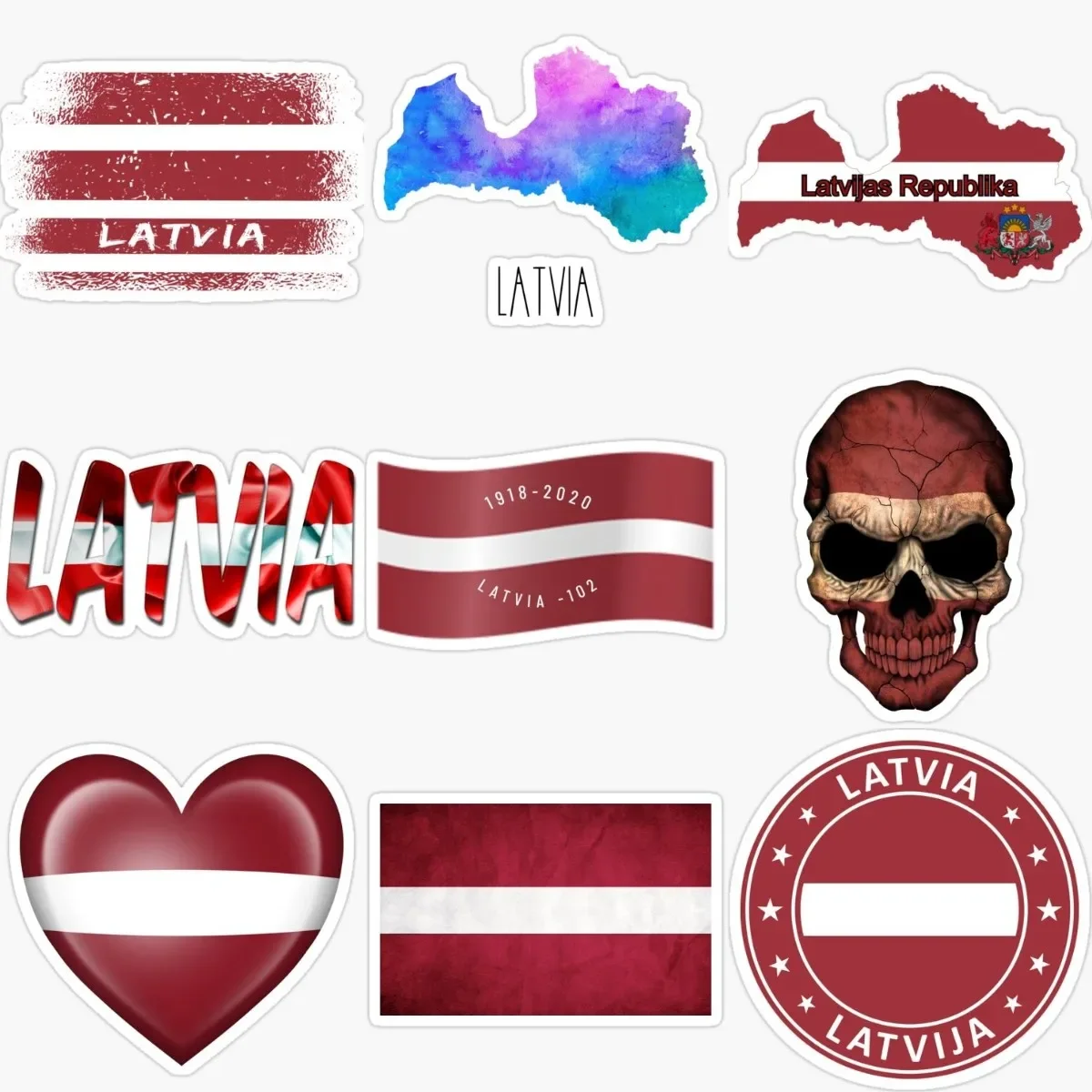 

Creative Latvia Flag Map Emblem PVC Sticker for Decorate Bicycle Wall Room Car Fridge Truck Van Helmet Camper Bumper Decal