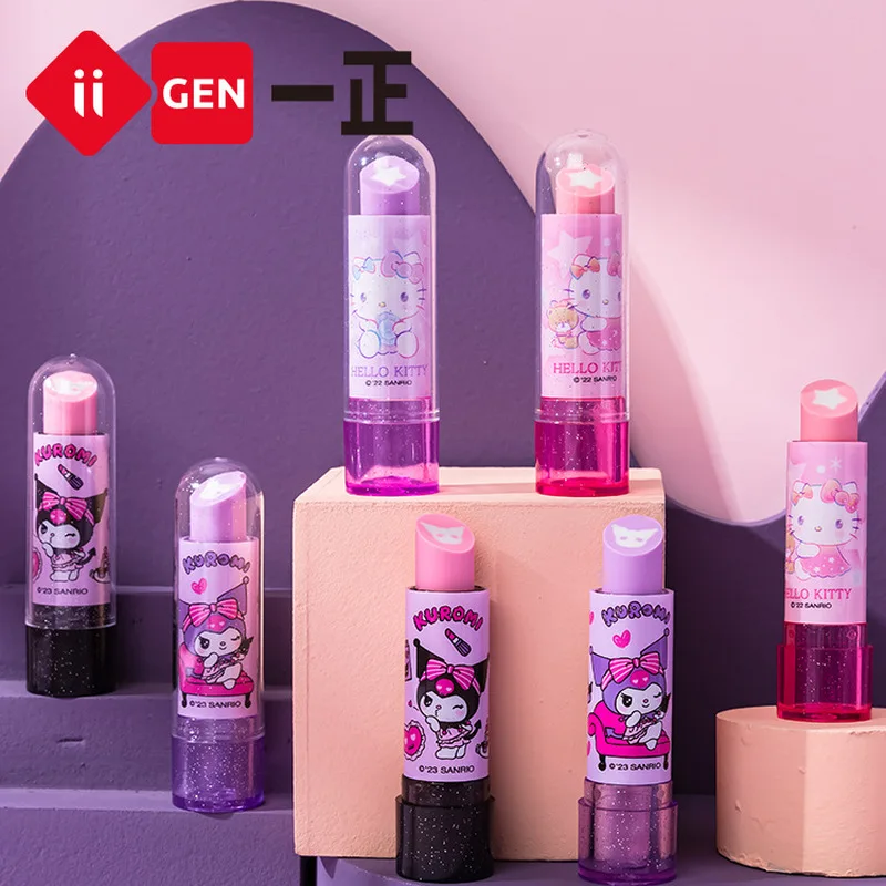 

Sanrio 24pcs Eraser Family Image Lipstick Eraser Creative Cartoon Children Use Safe And Debris-Free Student Gift Wholesale