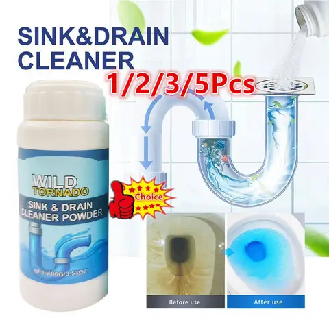 1/2/3/5pcs Sink & Drain Cleaner Powerful Pipe Dredging Agent Fast Foaming Sink and Drain Cleaner for Kitchen Pipes