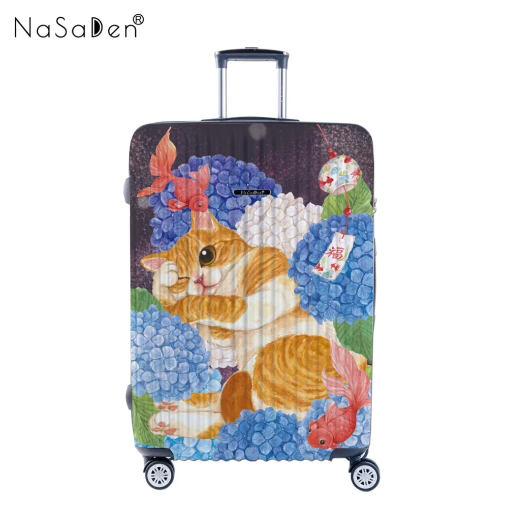 

NaSaDen suitcase [ Summer Cat Limited Pattern Printed 22" Carry on / 26" / 29" Zipper Luggage