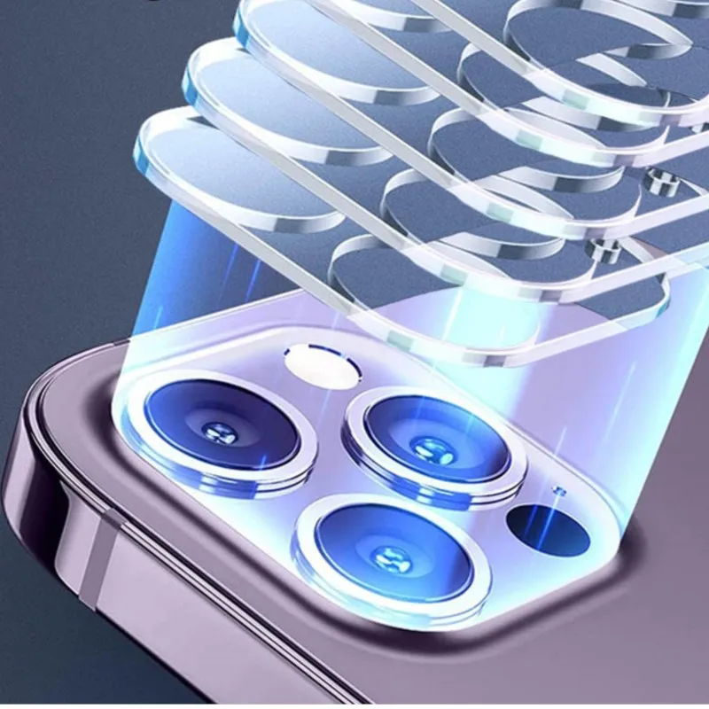 

1 шт. Защитное стекло для камеры iPhone 16 15 14 13 Pro Max Plus Mini, черная круглая защитная пленка для объектива