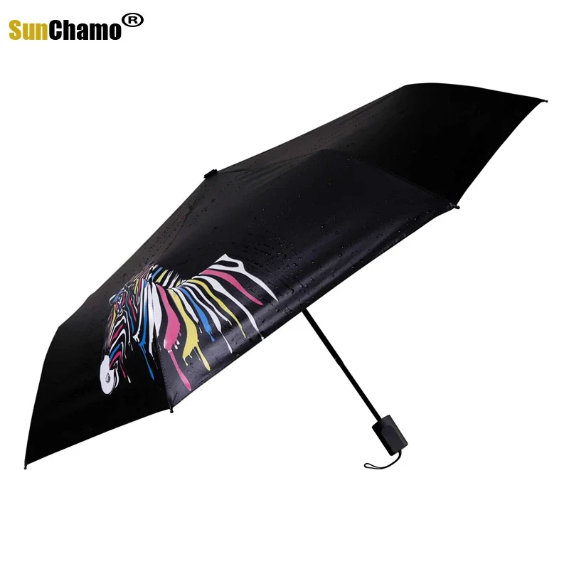 Sunny Automatic Sunshade Folding Small Black Color Changing In Water Umbrellas  Anime Umbrella