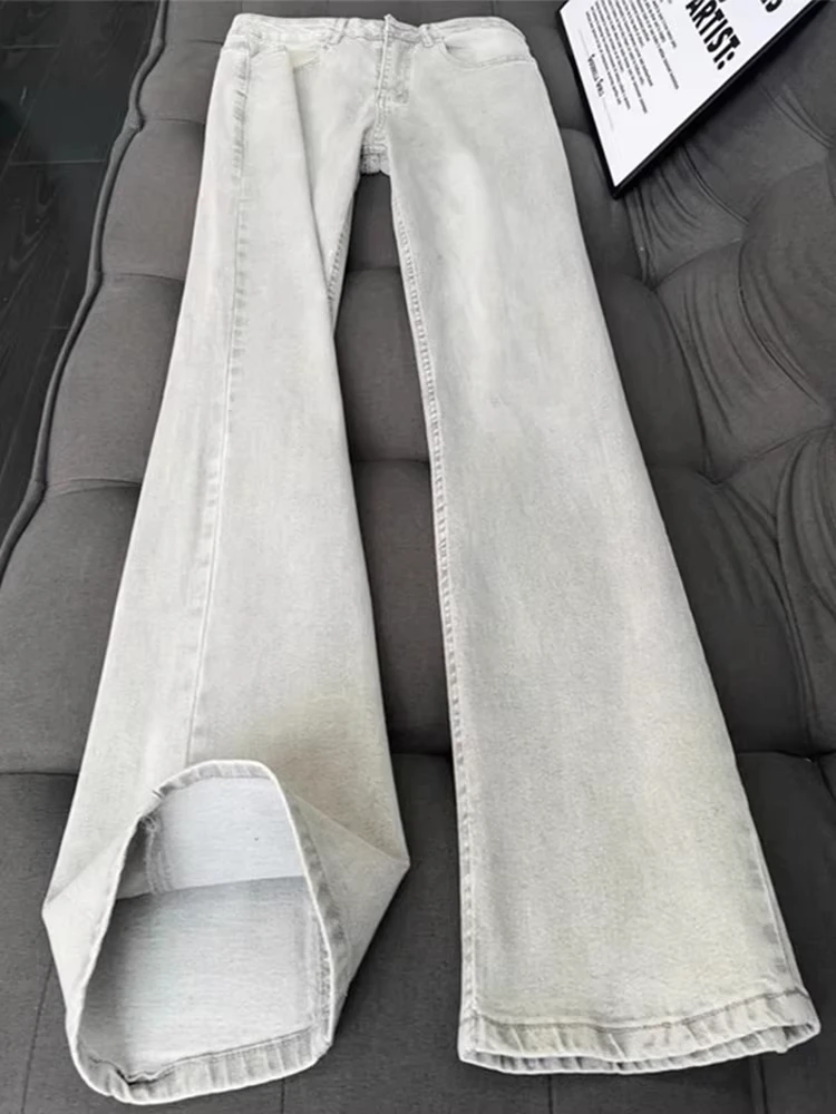 

Мужские джинсы Cement e ey Micro Flared Straight Leg в американском стиле High Street, визуально удлиняющие ноги, облегающие.