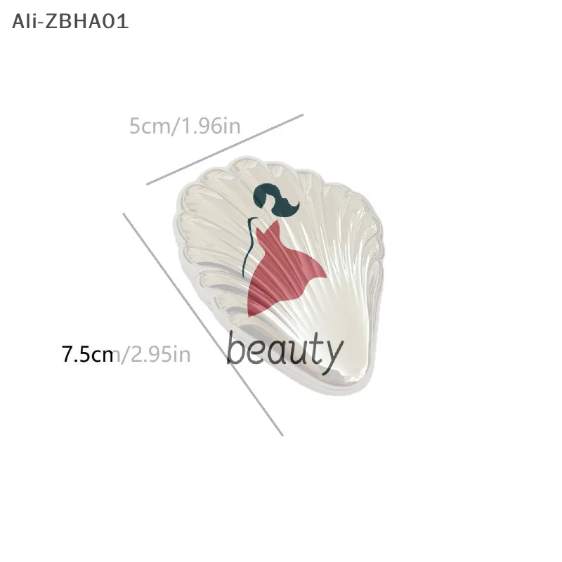 가방에 적합한 여행용 양면 소형 거울 접이식 화장 거울 금속 미니 조개 모양 깨지지 않고 휴대 가능