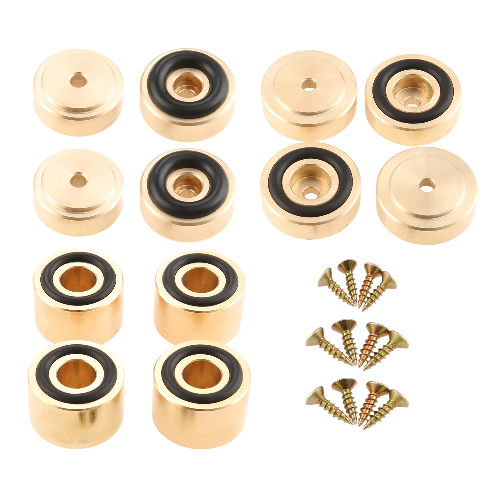 4Pcs 20/30mm Gold Brass Cutting Board Feet with Nonslip Pad Board Feet Legs with Screw for Kitchens DIY Craft Furniture Cabinets