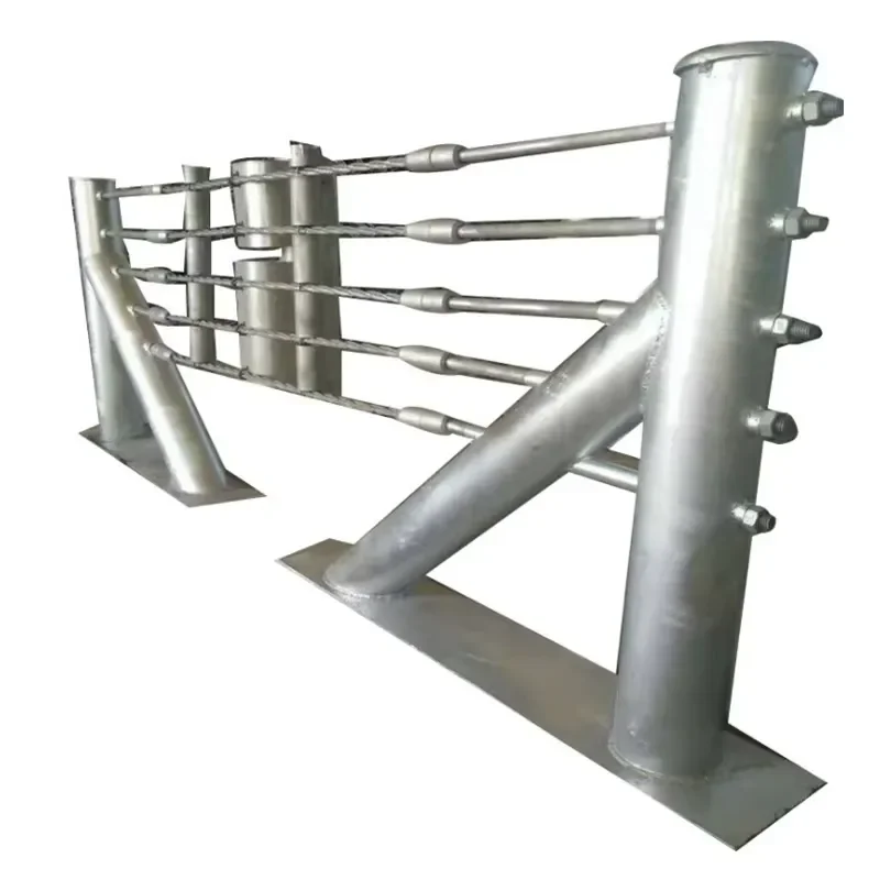 Highway Cable Guardrail Wire Rope Safety Barrier Bollard-Flexible Road Safety System Diamond Grade Reflective Customizable