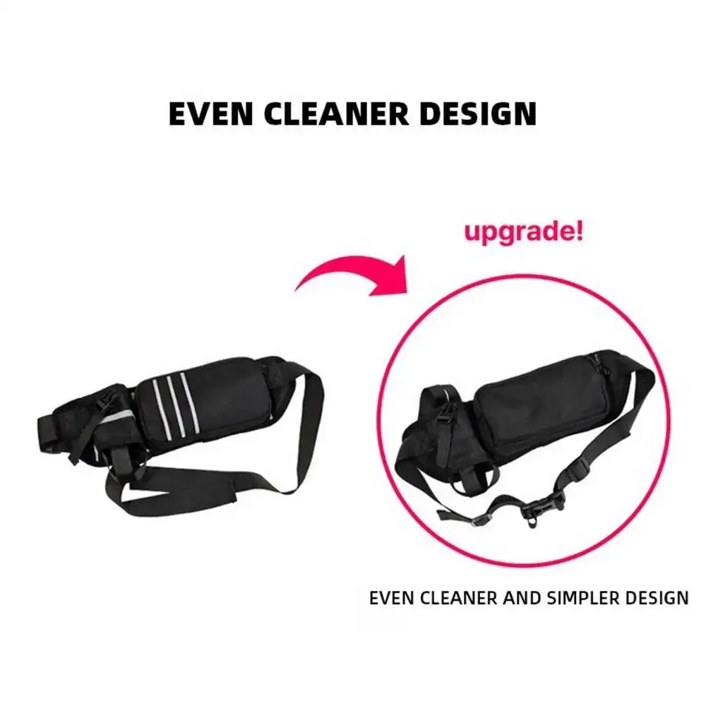 Oxford Cloth Running Belt Pack Waterproof with Water Bottle Bag Sports Shoulder Pack Large Capacity Black Running Crossbody Bags