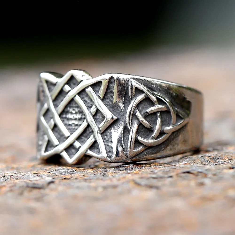 2023 New 316L Stainless Steel Viking Slavic Of Russia Savarog Amulet Celtic Knot Ring For Man Dropshipping free shipping