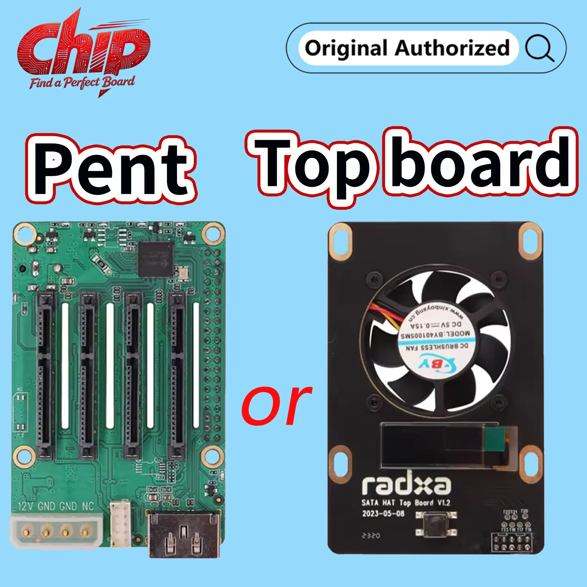 ROCKPI Penta SATA HAT - Up to 5x SATA Disks HAT for Raspberry Pi 5 and ROCK Pi SBCs Kits