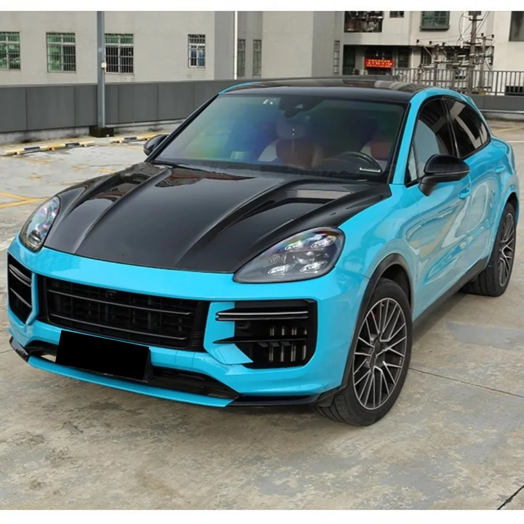 Dry Carbon fiber Engine Cover for Porsche Cayenne 2018-2024 modified Hood scoop assembly Bonnet Body kit Car Accessories