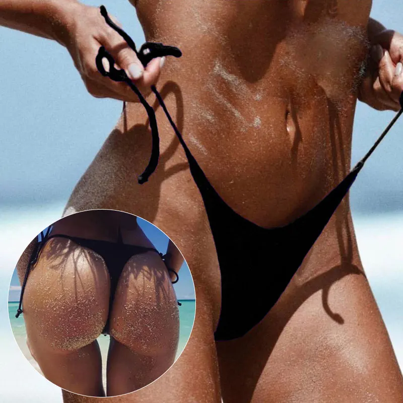 Women Bikini Mini Micro Sexy Swimwear Brazil Butt Girls Sex Feminine Bikinis Lace-Up Sports Shorts Brazilian Thong Swim Shorts