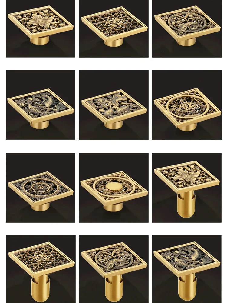 

10X10cm antique brass odor proof floor drain bathroom shower room bathroom floor drain odor proof hardware bathroom accessories