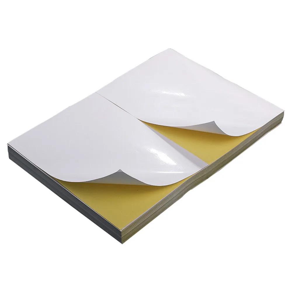 ملصق أبيض لامع قابل للطباعة A4 10 أوراق لطابعات الليزر ذاتية اللصق 2 ملصق لكل ورقة ملصق أبيض ذاتي اللصق #2