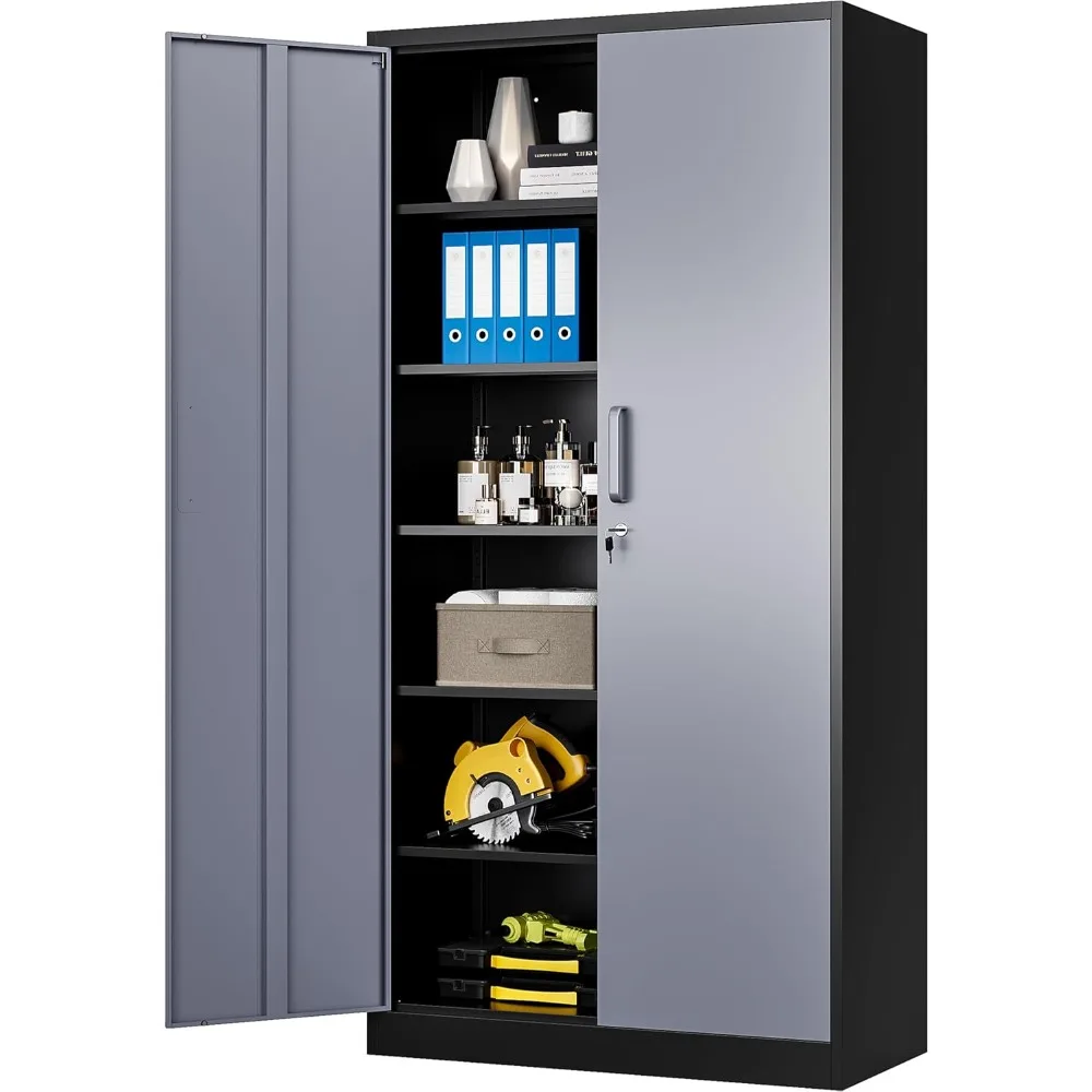 

Metal Storage Cabinet, 71 Inch Tall with Adjustable Shelves & Locking Doors, Tool Cabinets for Garage, Office, Home, School, Gym