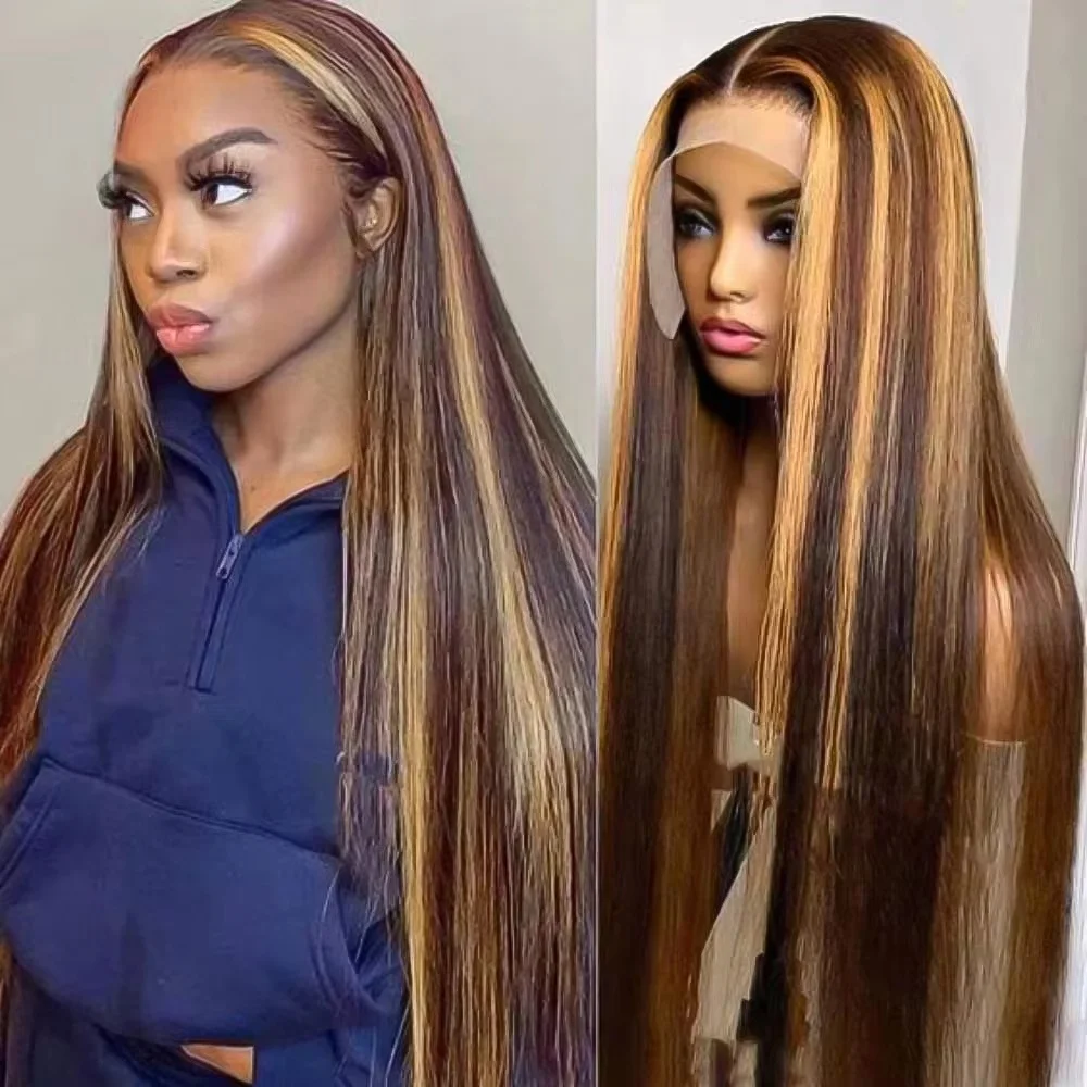

Transparent 360 Lace Frontal Wig Human Hair Highlight Straight 30 Inch cLace Frontal Wig Brazilian 180 density For Black Women
