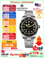 San Martin Nuovo 40mm BB58 Retro Luxury Diver Orologio NH35 Orologi meccanici automatici per uomo Zaffiro luminoso 20Bar Reloj SN0008