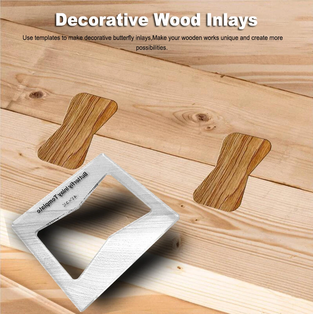 나비 키 상감 템플릿 라우터 슬롯 보조 도구, 활 타이 조인트 목공 도구, 장식용 나비 넥타이 상감 템플릿