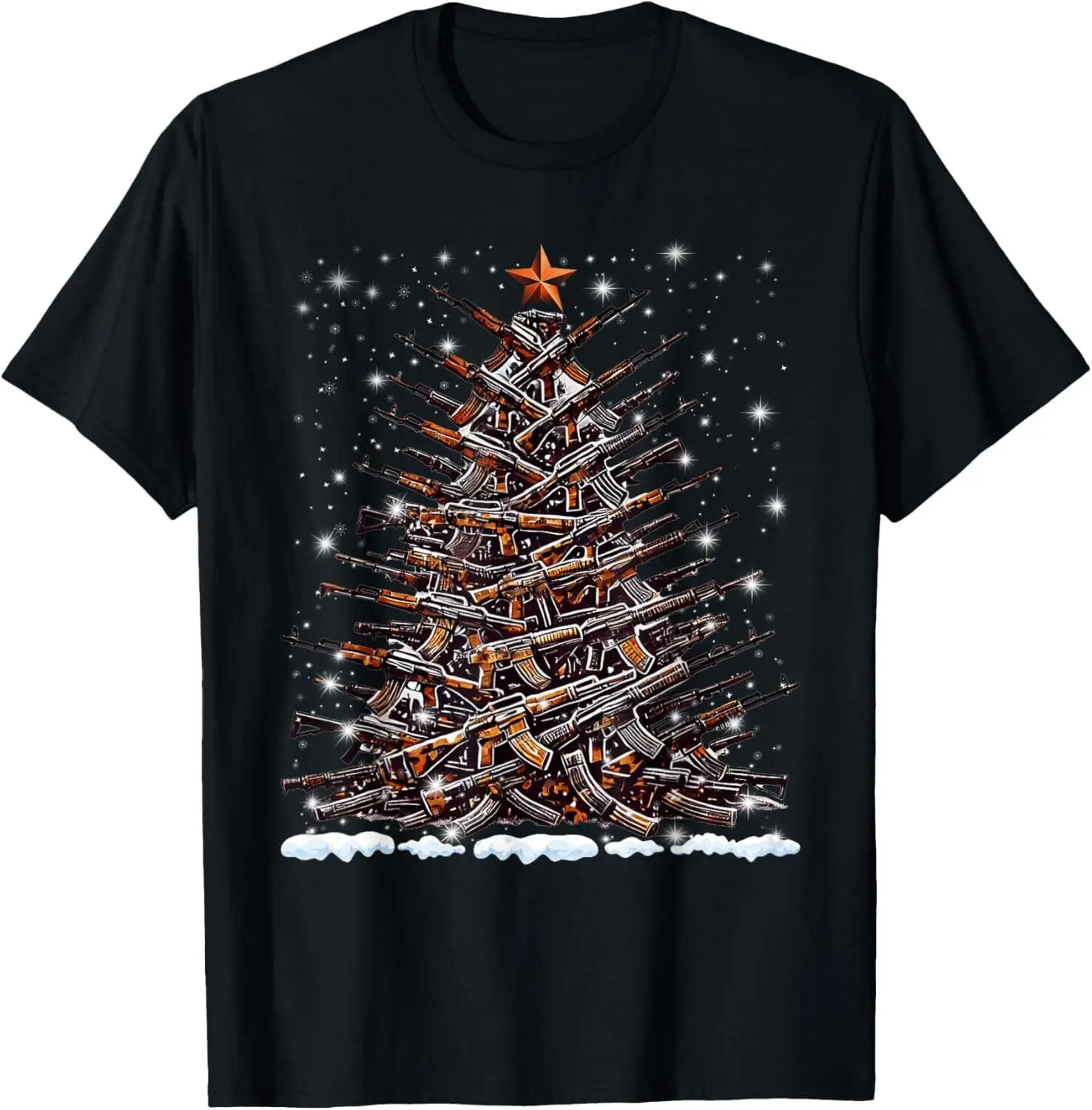 

Guns Christmas Tree Funny Men Xmas 2024 for Gun Lover T-Shirt S-5XL