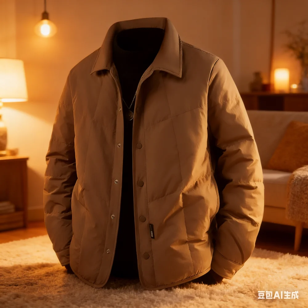 Fashionable, warm and high-quality 90-ounce down jacket with a collar for men, excellent at retaining heat and providing warmth