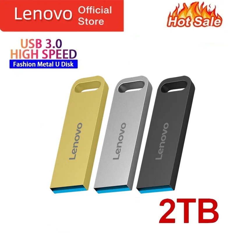 Lenovo-unidad Flash Usb 3,0 de 2TB, Pendrive de Metal de alta velocidad de 1TB, 512GB, 256GB, portátil, resistente al agua