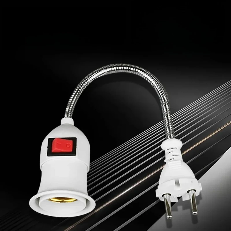 Universal E27 Large Screw Lamp Holder with Swivel Lamp Head Direct Plug Hose And Switch for Lighting