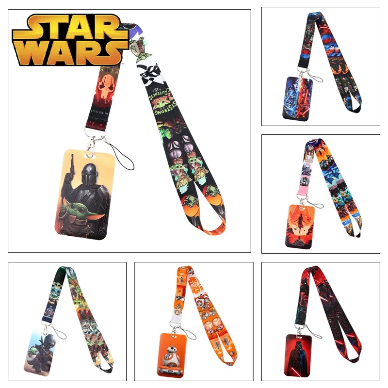 Star Wars Student Card Holder Cartoon Hanging Neck Bag Lanyard ID Card Protective Case Anti-lost Cover Women Men Supplies