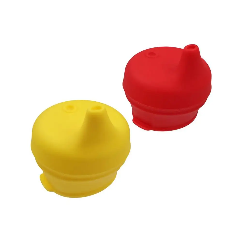 Safe With Protruding Straw Hole Silicone Sippy Cup Lids Stretchable Splash Proof Straw Cup Covers BPA-free Leak Proof