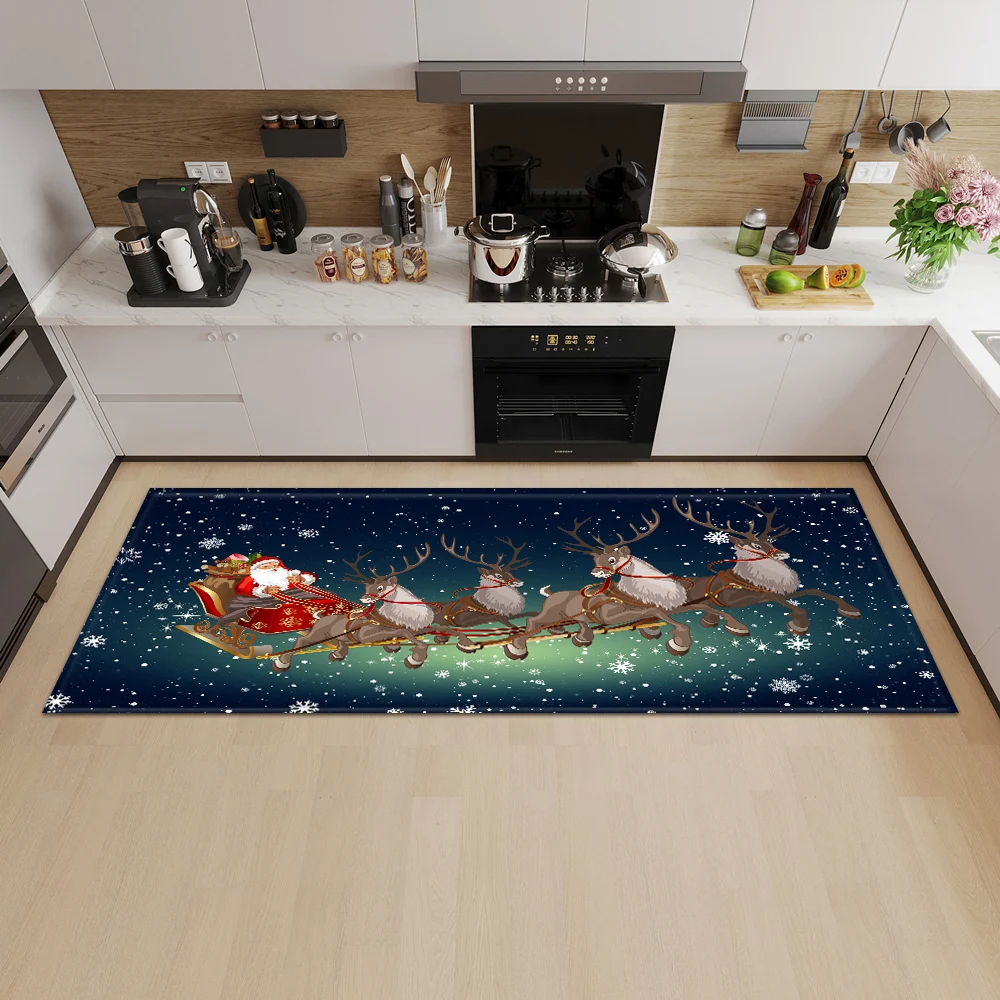 Christmas kitchen hallway entrance door mat home bedroom living room floor decoration carpet bathroom  anti-slip 