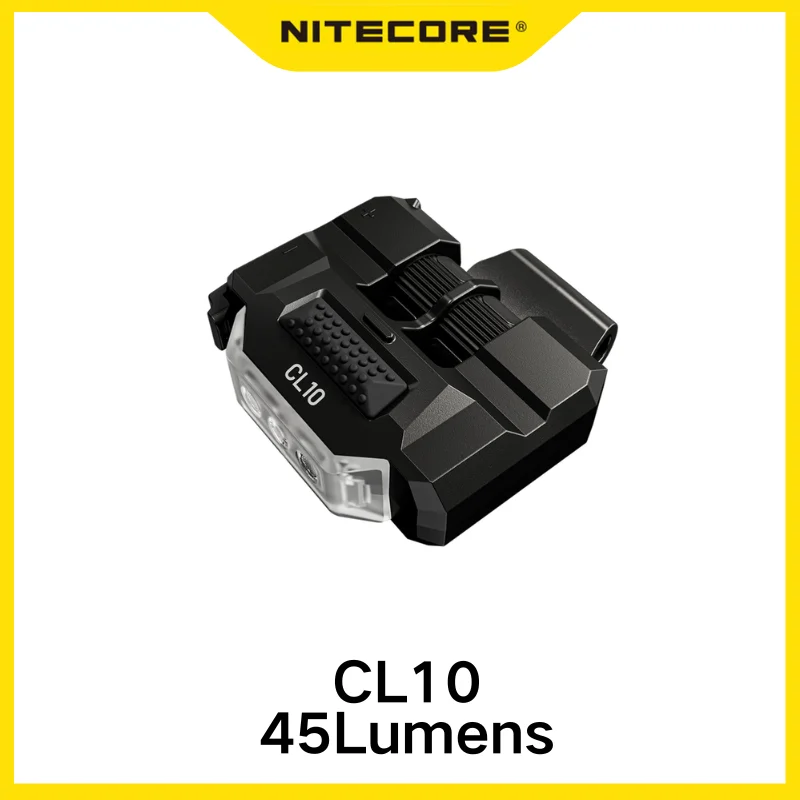 NITECORE CL10 Multipurpose Lightweight Chip-on Light 45LM Red Blue White Light 180 Degress Adjustable Torch with AAA Battery