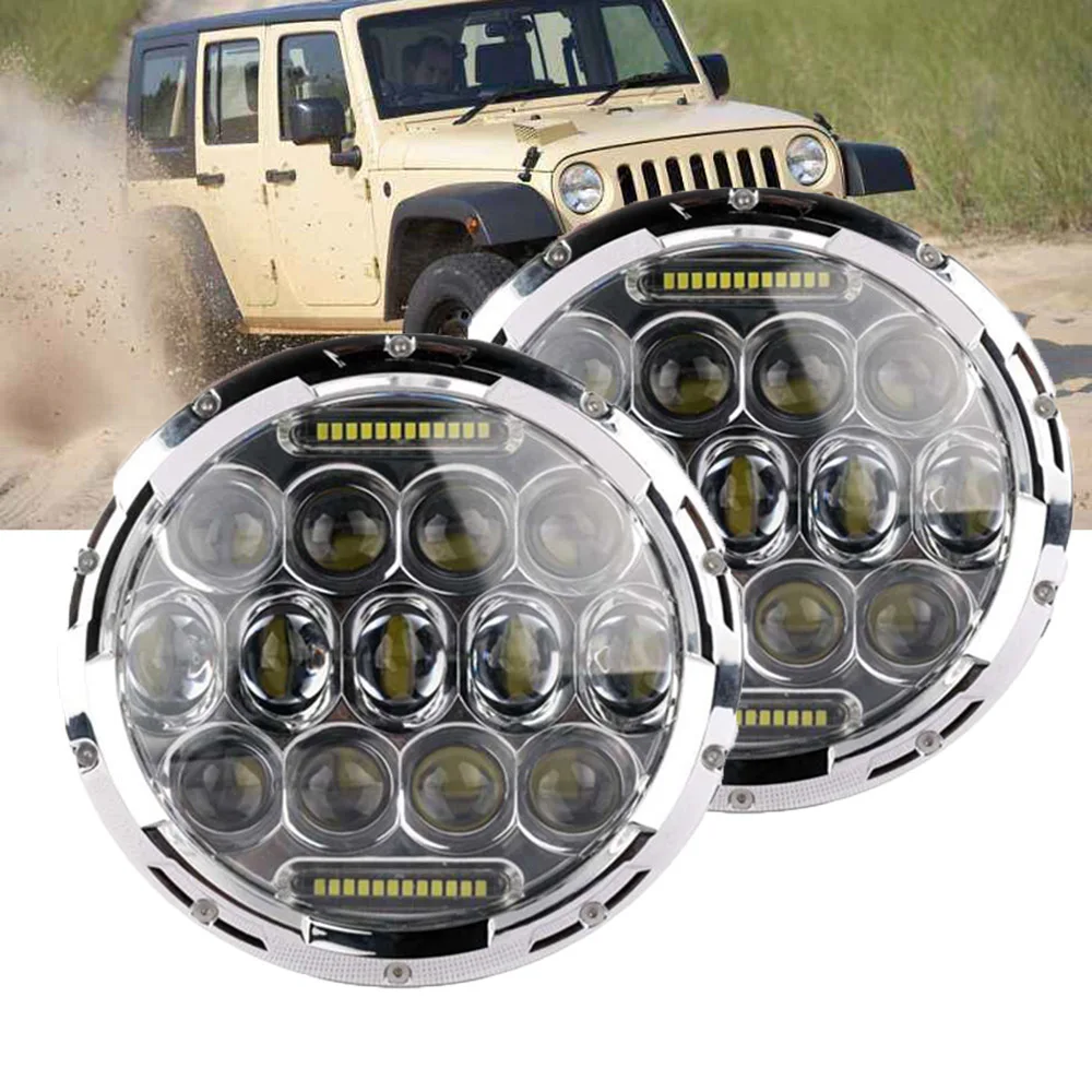 Car Headlights LED Driving light 1 Pair for Jeep Wrangler JK 07-17 LANTSUN J105