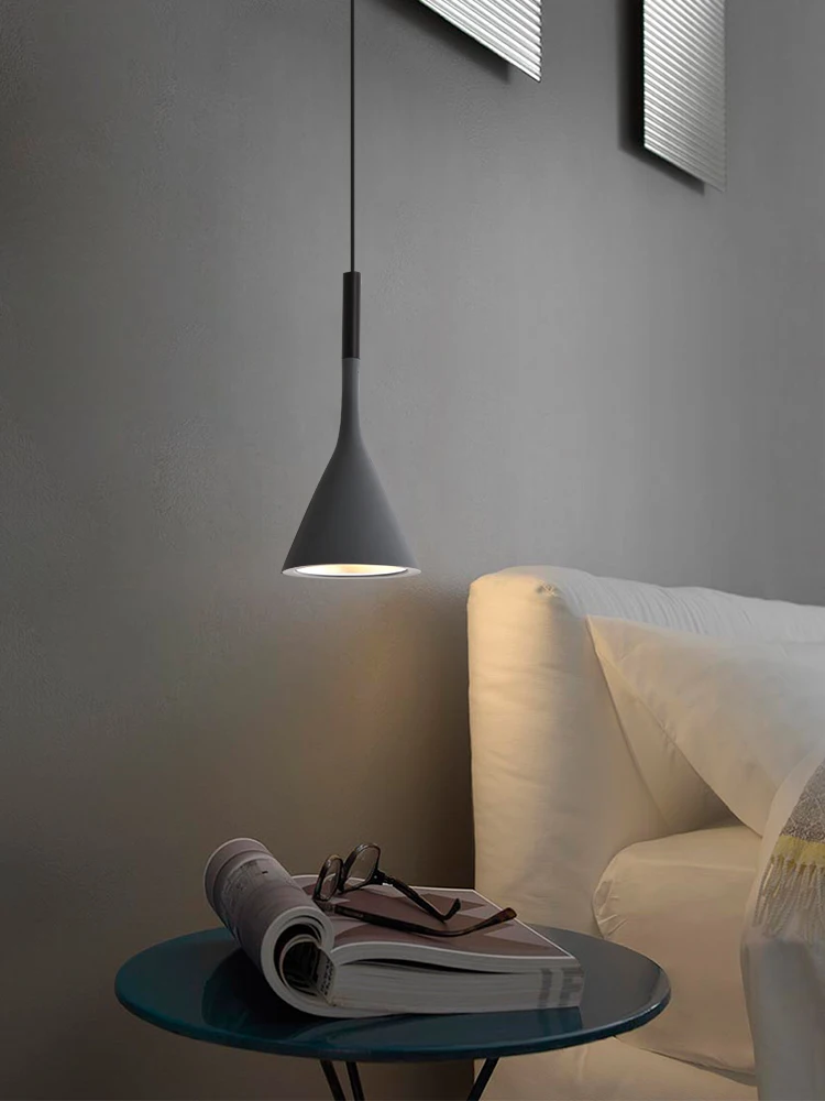 

Modern Led Pendant Lights Nordic Long Line Bedroom Bedside Hanging Light Fixture Minimalist Master Luminaire Suspendu Lighting