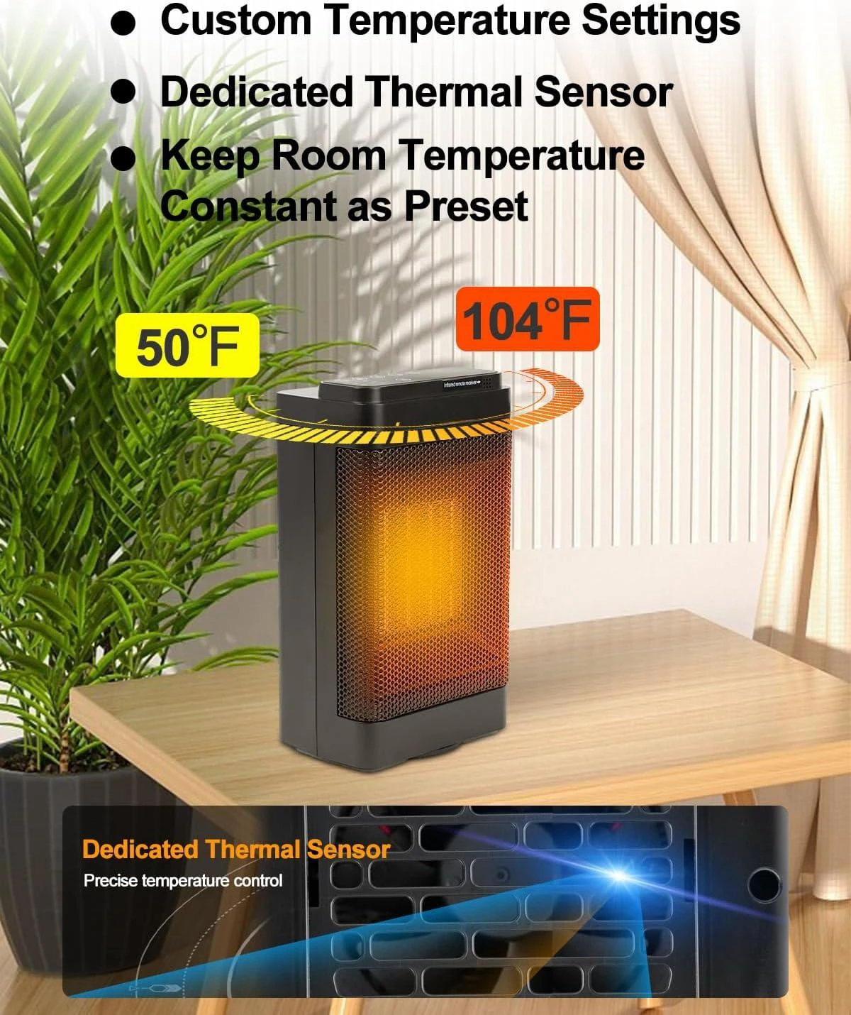 المحمولة الكهربائية PTC مروحة ومدفأة للمنزل غرفة نوم 1500 واط دعم هزة رئيس التحكم عن بعد الحمام غرفة المعيشة آلة تدفئة