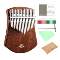 Hluru 17 Key Rosewood Board Kalimba Solid Wood Thumb Piano Finger Piano Flatboard Mbira for Beginners