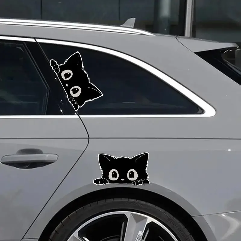 

Thief Cat with Big Eyes Car Sticker, Waterproof PVC Material; Car Styling Decor Accessories, Poor Cat Car Decals