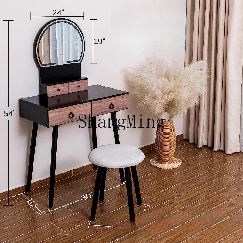 

SM new high-end bedroom simple small room dressing table with mirror storage dressing table