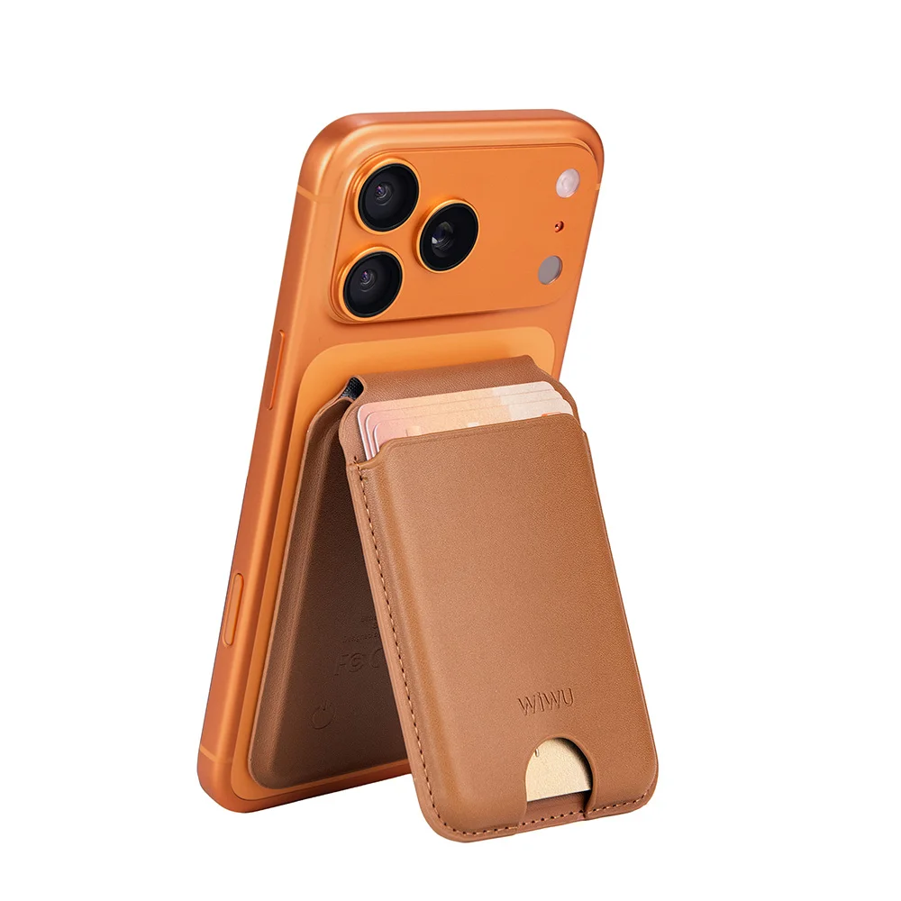 

WiWU Anti-lost Wallet with Holder Strong Magnetic for iPhone 17 Pro Max Hold 4 Cards Stable Phone Stand Adjustable Angles